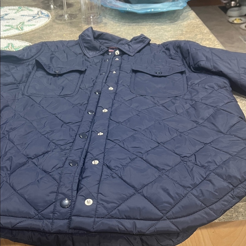 J. Crew Men's Quilted Blue Shirt Jacket